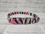 Pink, White and Black 1" XL Martingale Collar 19"-28"