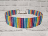 Rainbow Stripes 1.5" XL Chain Martingale Collar 17"-28"