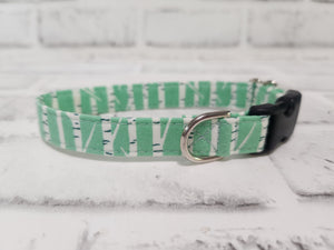 Mint Birch Trees 5/8" X-Small Buckle Collar  7"-11"