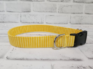 Yellow Stripes 1" Medium Buckle Collar 12"-19"