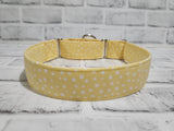 Yellow and White Polka Dot 1.5" Large Martingale Dog Collar 17"-24"