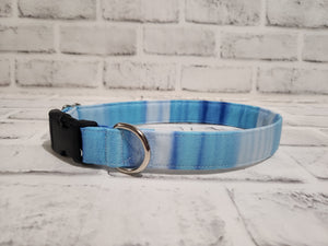 Light Blue Stripes 1" Medium Buckle Collar 12"-19"