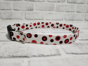 Black and Red Polka Dot 1" Large Buckle Collar 15"-24"