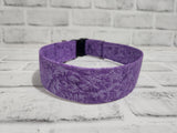 Purple and Silver 1.5" Large Buckle Collar 15"-24"