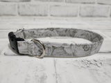 Silver Roses 3/4" Small Buckle Collar 10"-15"