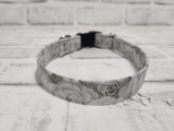 Silver Roses 3/4" Small Buckle Collar 10"-15"