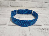 Blue Polka Dot 1" Small Martingale Collar 10"-15"