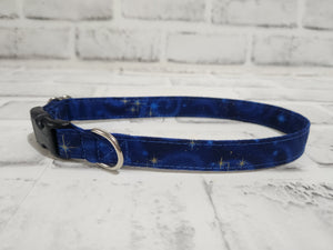 Dark Blue Galaxy 5/8" Small Buckle Collar 10"-15"