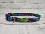 Purple Grunge Tie Dye 5/8" Small Buckle Collar 10"-15"