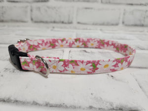 Pink Daisy 5/8" Small Buckle Collar 10"-15"