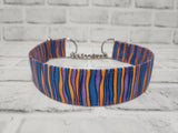Wavy Stripes 1.5" Large Chain Martingale Collar 17"-24"