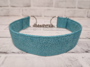 Turquoise Snake 1.5" Large Chain Martingale Collar 17"-24"