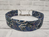 Blue Floral 1.5" Large Chain Martingale Collar 17"-24"