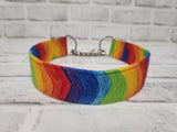 Wavy Rainbow 1.5" Large Chain Martingale Collar 17"-24"