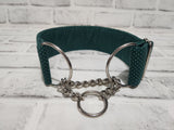 Emerald Polka Dot 2" Medium Chain Martingale Collar 12"-19"