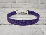 Purple Floral 3/4" Medium Chain Martingale Collar 12"-19"