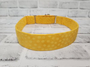 Yellow Polka Dot 1.5" XL Martingale Collar 17"-28"