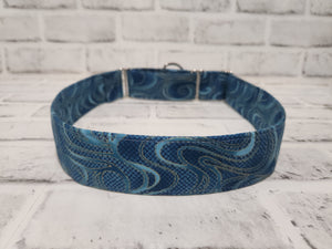 Abstract Blue 1.5" XL Martingale Collar 17"-28"