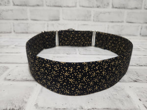 Black and Gold 2" XL Martingale Dog Collar 17"-28"