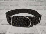 Black and Gold 2" XL Martingale Dog Collar 17"-28"