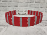 Red Stripes and Polka Dots 1.5" XL Chain Martingale Collar 17"-28"
