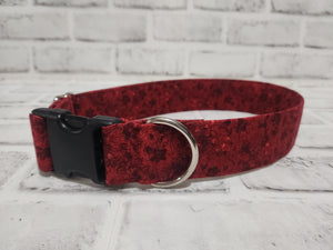 Red Floral 1.5" Large Buckle Collar 15"-24"