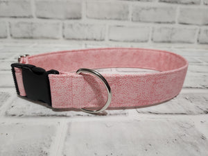 Tiny Pink Leaves 1.5" Large Buckle Collar 15"-24"