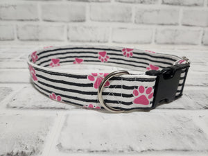 Paws and Stripes 1.5" Large Buckle Collar 15"-24"