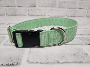 Green and White 1.5" Large Buckle Collar 15"-24"