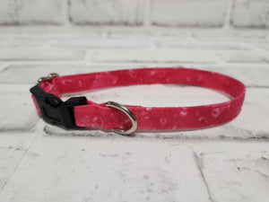 Pink Water Drops 1/2" X-Small Buckle Collar  7"-11"