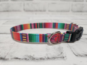 Mexican Blanket 1/2" X-Small Buckle Collar  7"-11"