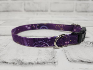 Purple Galaxy 1/2" X-Small Buckle Collar  7"-11"