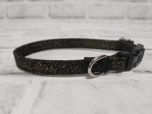 Black and Gold 1/2" X-Small Buckle Collar  7"-11"