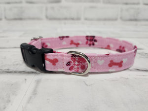 Pink Puppy Love 5/8" X-Small Buckle Collar  7"-11"