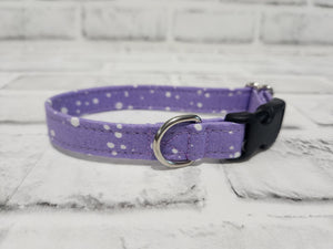 Light Purple Polka Dot 5/8" X-Small Buckle Collar  7"-11"