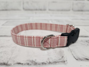Vintage Soft Pink Stripes 5/8" X-Small Buckle Collar  7"-11"