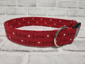 Love Valentine 1.5" Large Buckle Collar 15"-24"