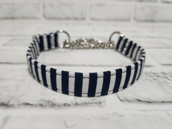 Navy and White Stripes 3/4