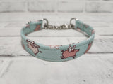 Flying Pigs 3/4" Small Chain Martingale Collar 10"-15"
