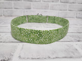 Green and White Polka Dot 1.5" XL Martingale Collar 17"-28"