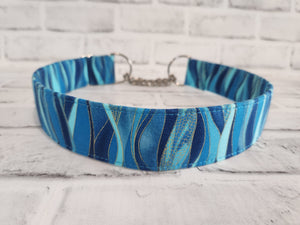 Dancing Waves 1.5" XL Chain Martingale Collar 17"-28"