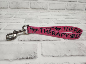 Pink Therapy Dog Traffic Lead 11" overall