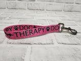 Pink Therapy Dog Traffic Lead 11" overall