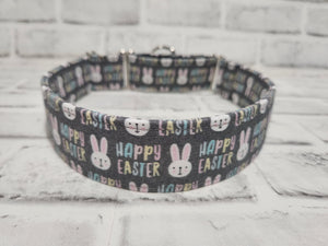 Happy Easter 1.5" Large Martingale Dog Collar 17"-24"