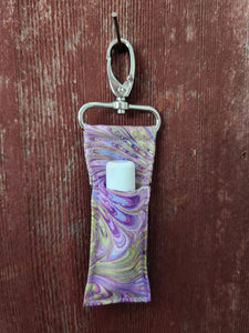 Purple and Green Swirl Chapstick Holder