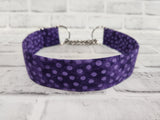 Purple Polka Dot 1.5" Large Chain Martingale Collar 17"-24"