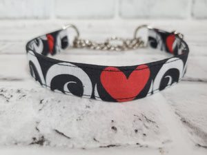 Queen of Hearts 3/4" Small Chain Martingale Collar 10"-15"