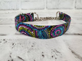 Rainbow Paisley 3/4" Small Chain Martingale Collar 10"-15"