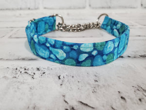 Water Pebbles  3/4" Small Chain Martingale Collar 10"-15"