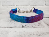 Blue and Purple Color Blend 3/4" Small Chain Martingale Collar 10"-15"